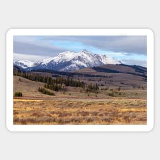 Snow-capped Mountains Yellowstone National Park Sticker